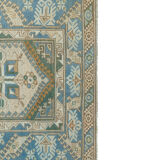 Distressed Vintage Blue Turkish Rug 4'1" X 6'9"