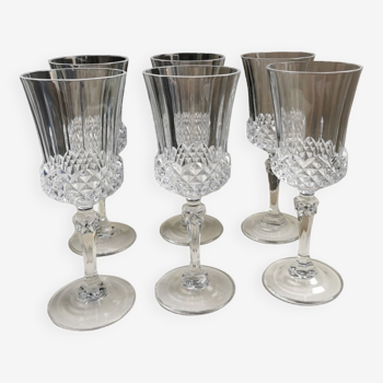 6 verres à pied Cristal d Arques