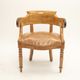 Fauteuil de bureau gondole époque Louis Philippe cuir et bois