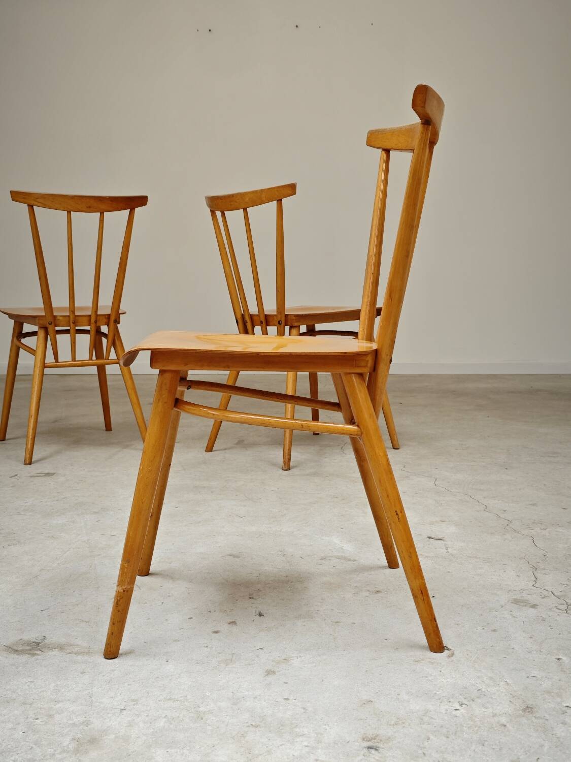 Set of 4 wooden dining chairs by Tatra Nabytok 1960