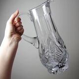 Large cut crystal water pitcher, European crystal makers 20th century