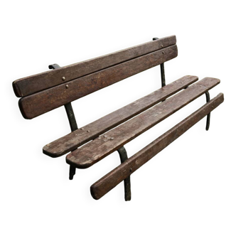 Cast iron and oak garden bench