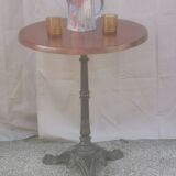 Vintage bistro side table with brown top