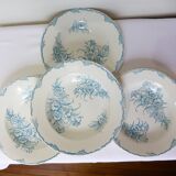 4 vintage ironstone soup plates from L&G, Oeillets model 220520