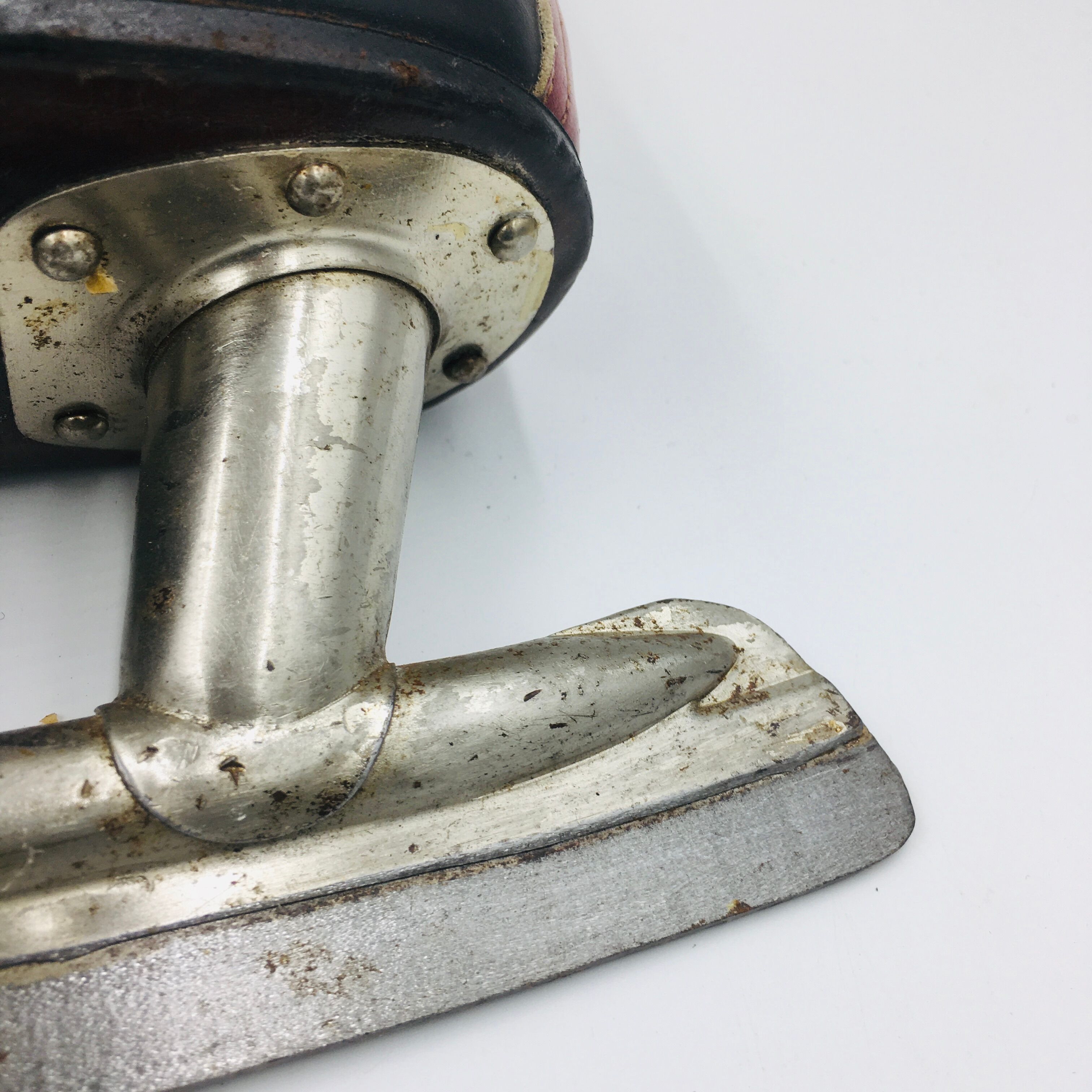 Pair of vintage leather ice skates