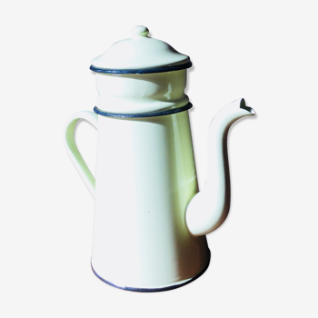 Cafetière émaillée jaune clair