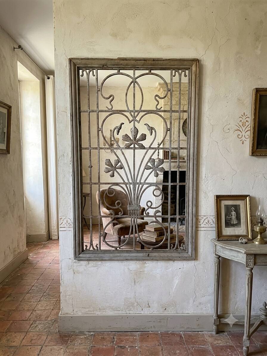 Art Nouveau cast iron grille from the 1900s.