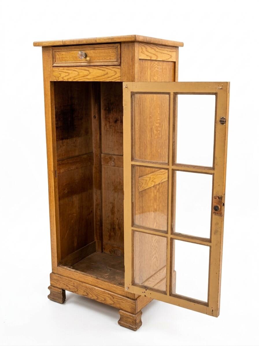 Louis Philippe style antique buffet with glass doors