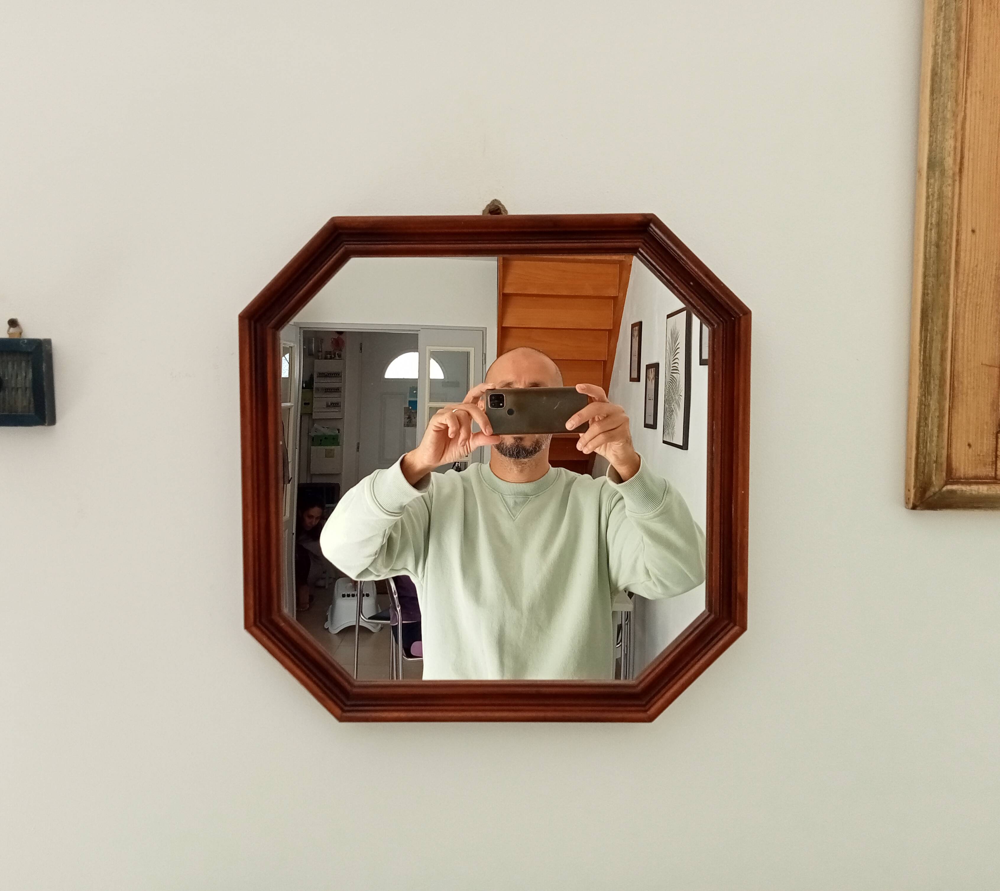 Vintage Italian octagonal mirror from the 60s