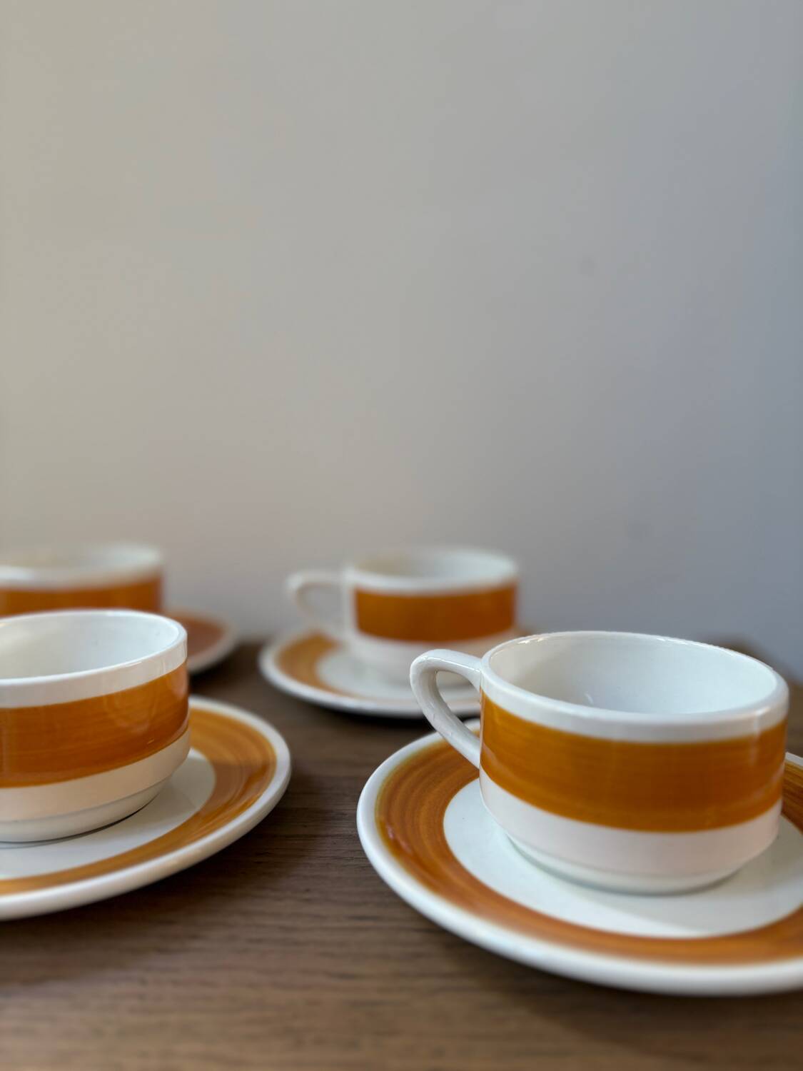 4 Luneville cups and saucers, Florence model, vintage