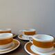 4 Luneville cups and saucers, Florence model, vintage