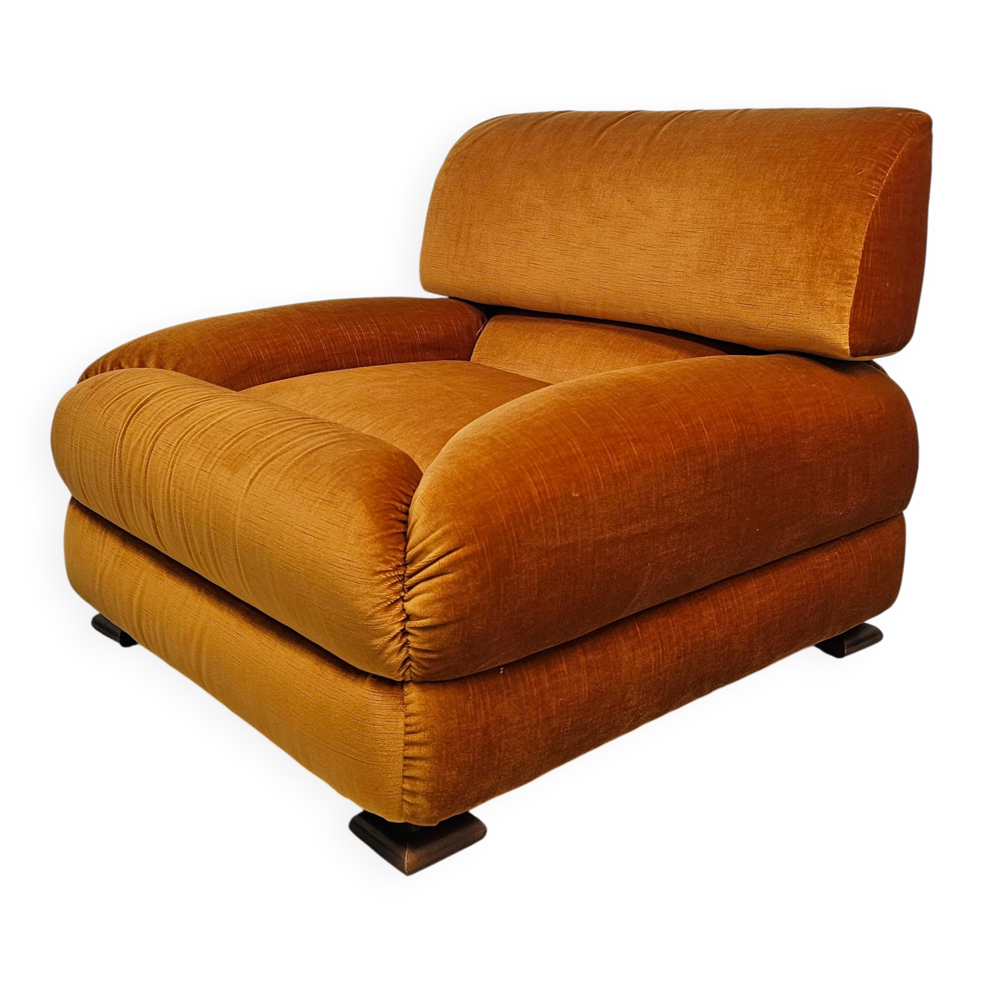 Fauteuil Mid-Century Modern en velours par Zev & Zev