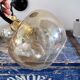 Pair of vintage amber glass wall lights