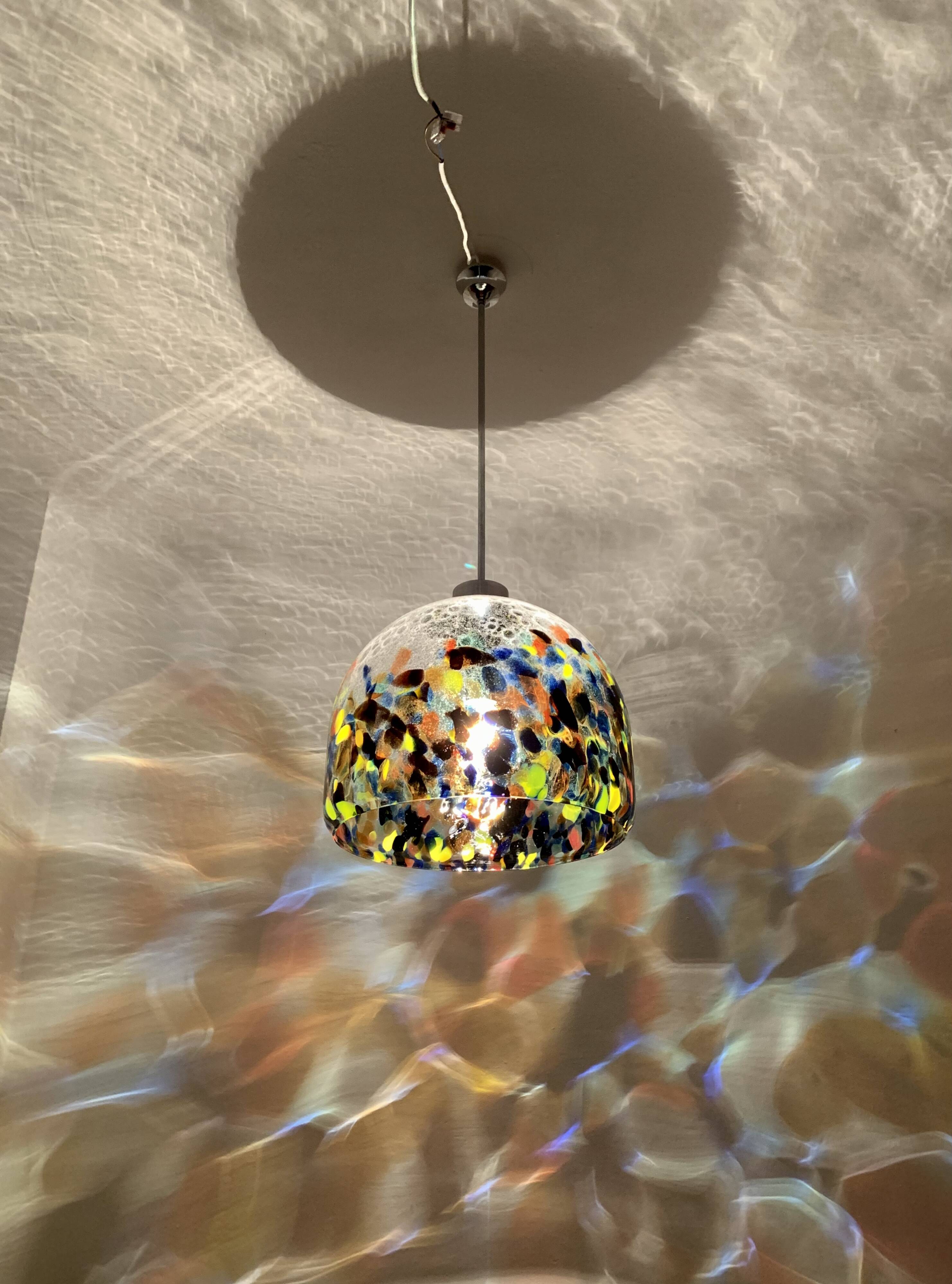Large Colorful Murano Glass Pendant Lamp