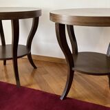 Lot de 2 tables d'appoint contemporaines en bois de cèdre