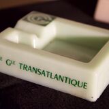 Three opalex ashtrays at the Logo of the Trans-Atlantic General Company - French Line - Model created by Jean Luce for the cruises of the liner Normandy and France