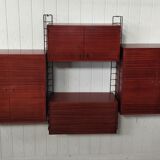 Scandinavian modular teak bookcase shelving system