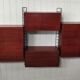 Scandinavian modular teak bookcase shelving system