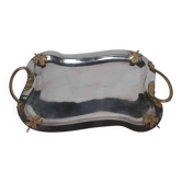 silver brass tray retro 1960s
