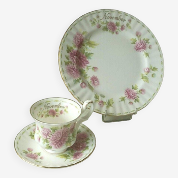 Coffee tea cup dessert plate november royal albert chrysantheme decor