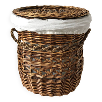 Rattan storage basket from the 60s