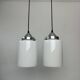 Pair of old vintage opaline pendants