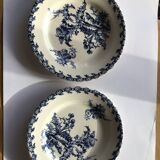 2 Flat plates Gien Chardons dark blue