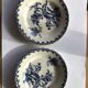 2 Flat plates Gien Chardons dark blue