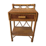 Vintage rattan nightstand