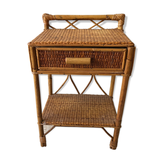 Vintage rattan nightstand