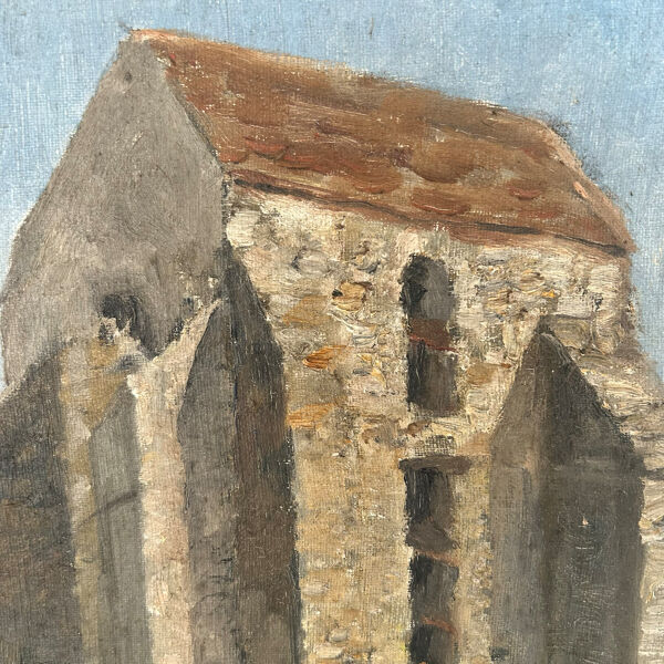 Tableau ancien L’église de campagne