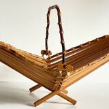 Panier de table chic pliant bois et bambou vintage