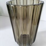 Vintage design smoked glass vase