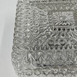 Square ceiling light in embossed molded glass