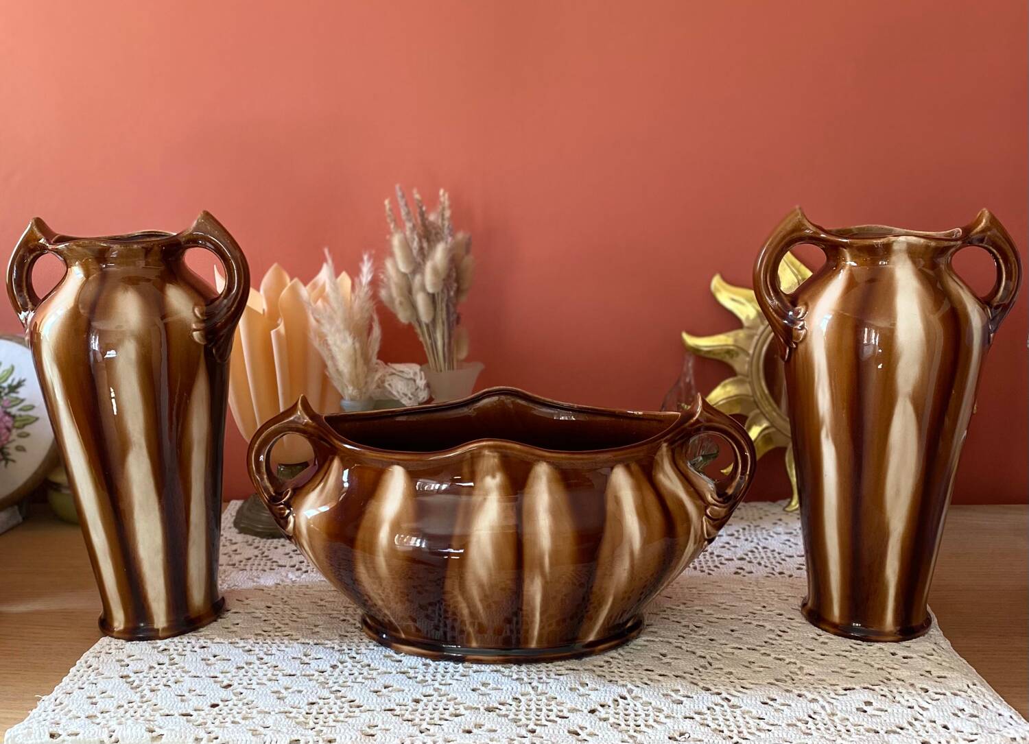 Signed fireplace surround