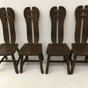 Set of 4 Belgian Brutalist Dining Chairs from De Puydt, 1970’s