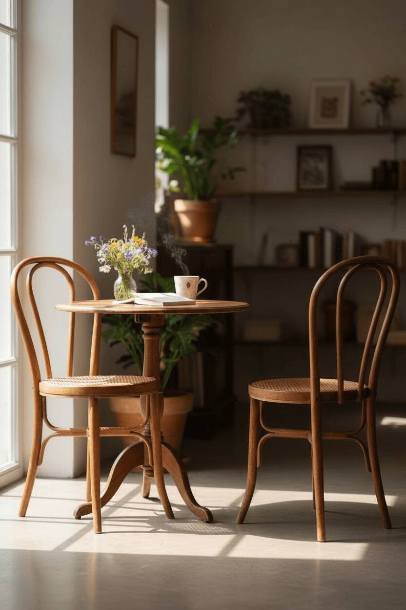 2 bentwood bistro chairs, circa 1900, by Cambier Frères