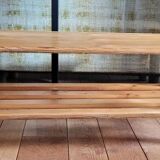 Pine coffee table, with review door, 70s