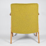 Fauteuil vintage polonais type 366 rénovation années 1960, moutarde