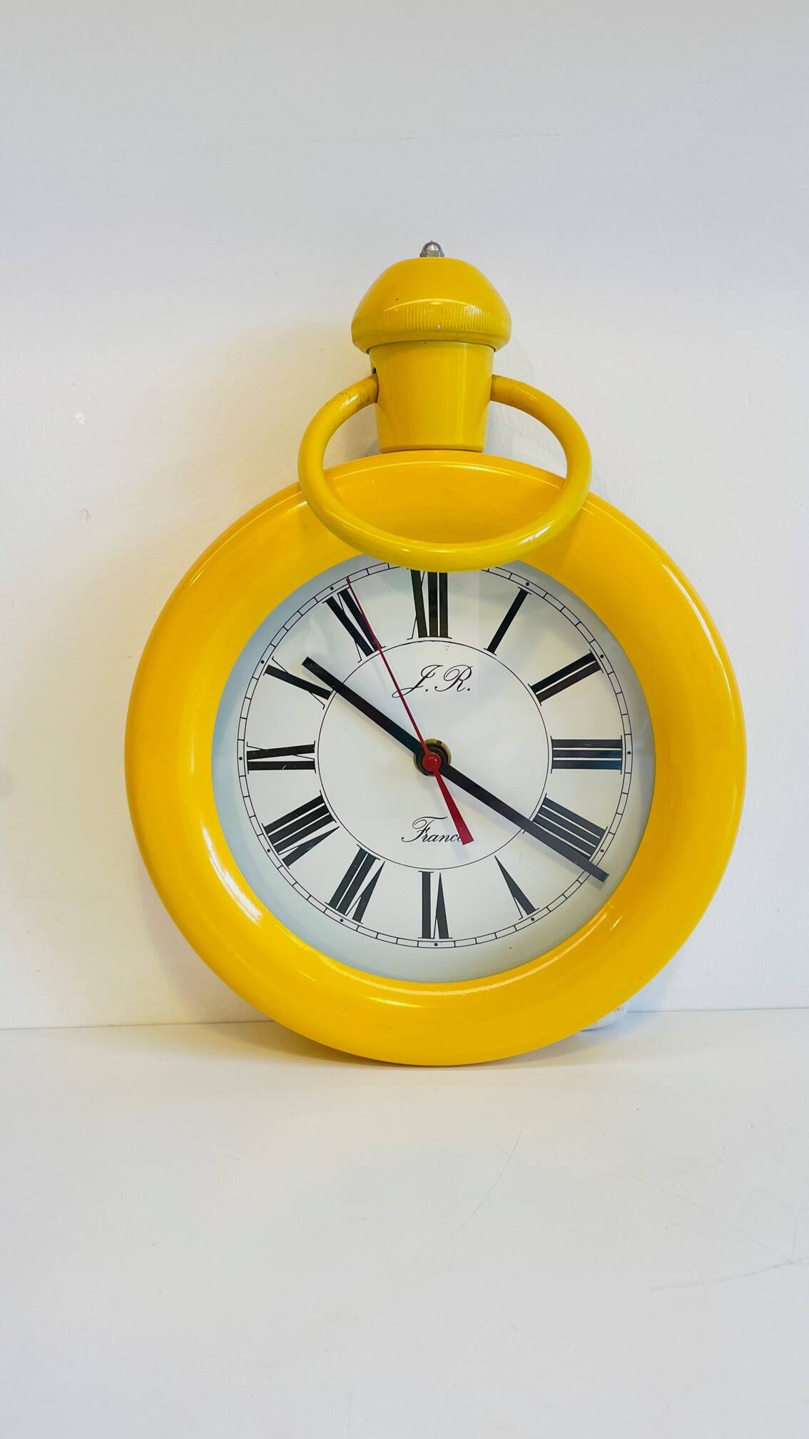Horloge murale métal et verre années 80