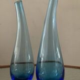 Paire de vases bulbes en verre soufflé 