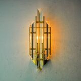 Venini wall lamp, triedri glass, murano, italy, 1970