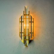 Venini wall lamp, triedri glass, murano, italy, 1970