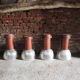 Lot de 4 suspensions industrielles en acier et polycarbonate