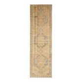 Tapis couloir turc Oushak vintage fait main en laine et coton orange