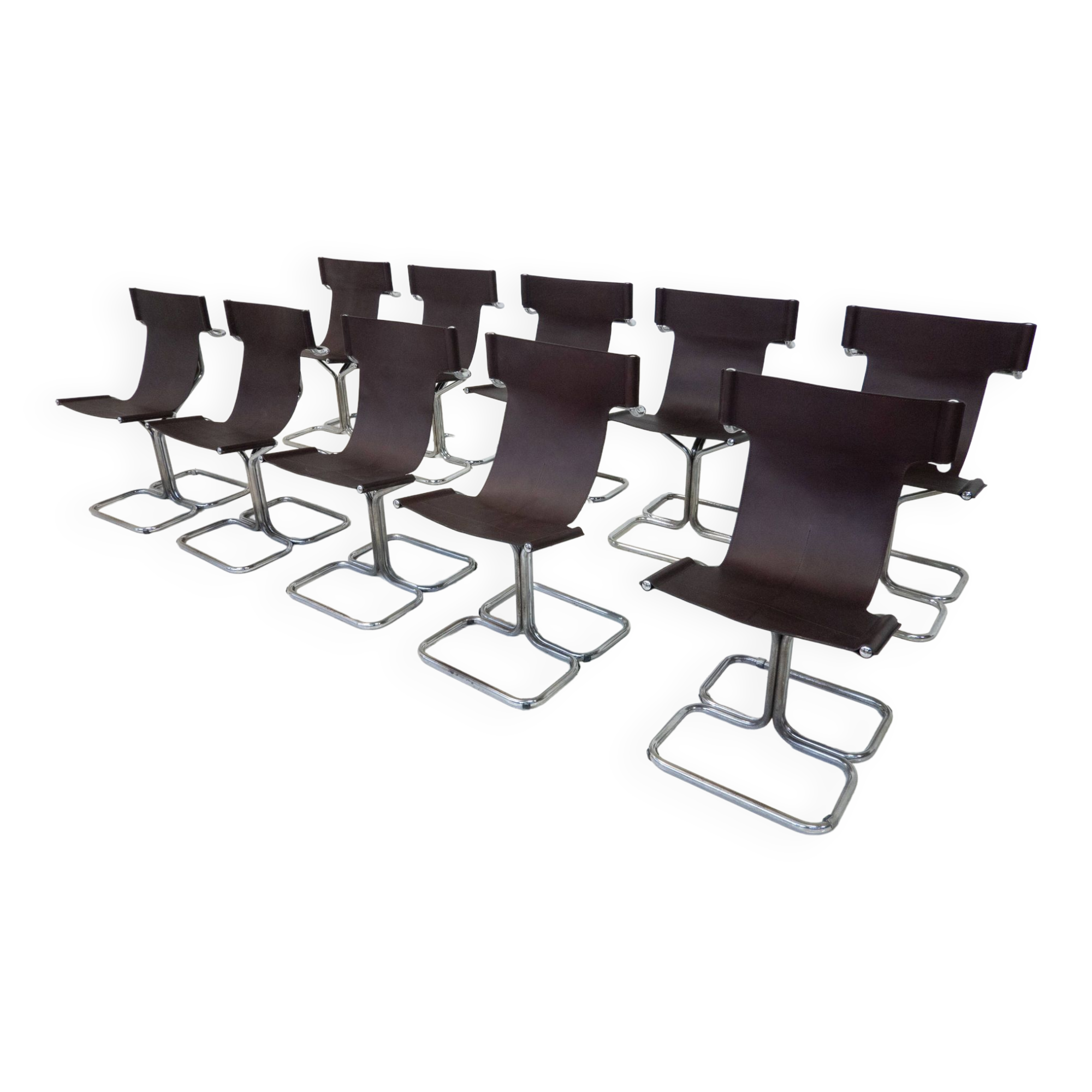 Mid-Century Modern Set of 10 'Topos' Chairs by Gruppo DAM for Busnelli, 1970s