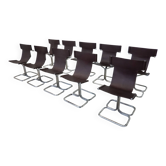 Mid-Century Modern Set of 10 'Topos' Chairs by Gruppo DAM for Busnelli, 1970s