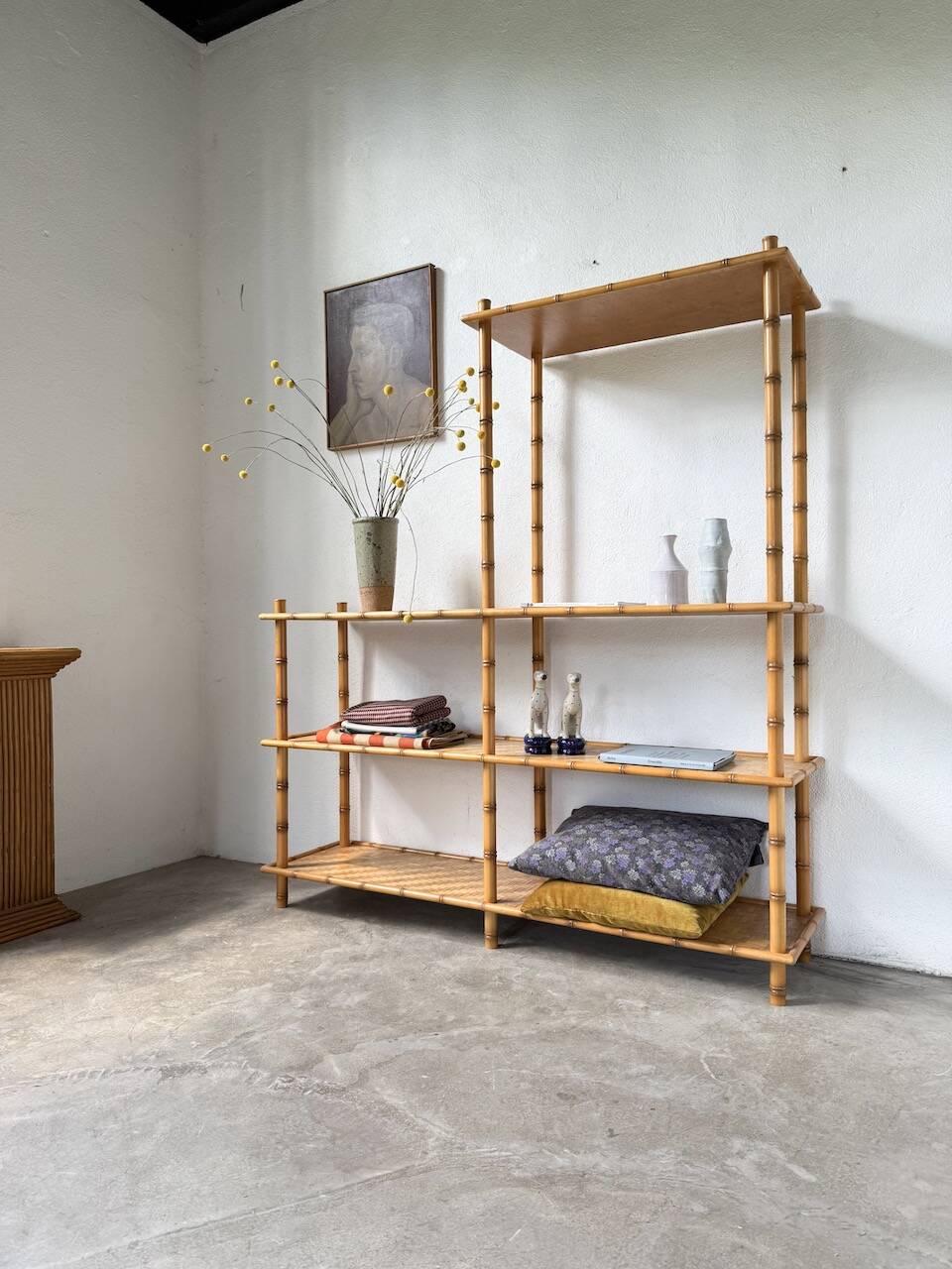 Large rattan shelf 1960