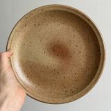 Lot de 10 assiettes en grès tacheté marron