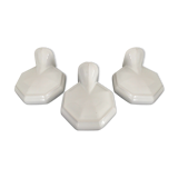 Lot of 3 appliques in white faience